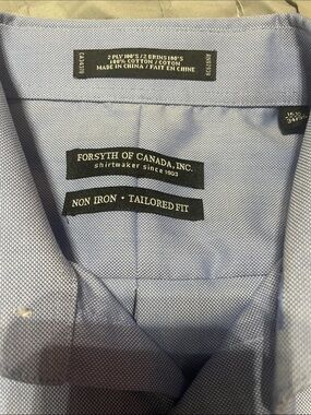 Forsyth of Canada Tailored Fit Non-Iron Light Blue Dress Shirt